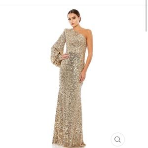 Macdugal Gold sequin floor length gown